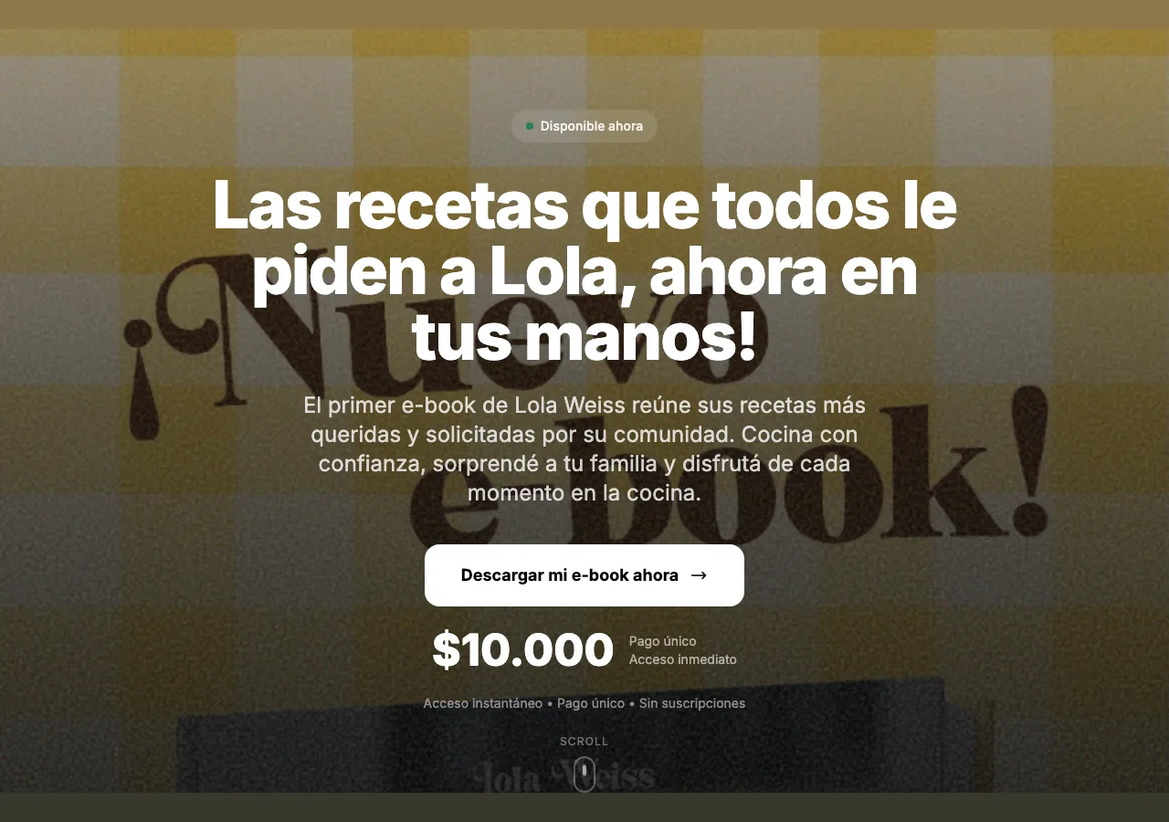 Página de vendas de Lola Weiss