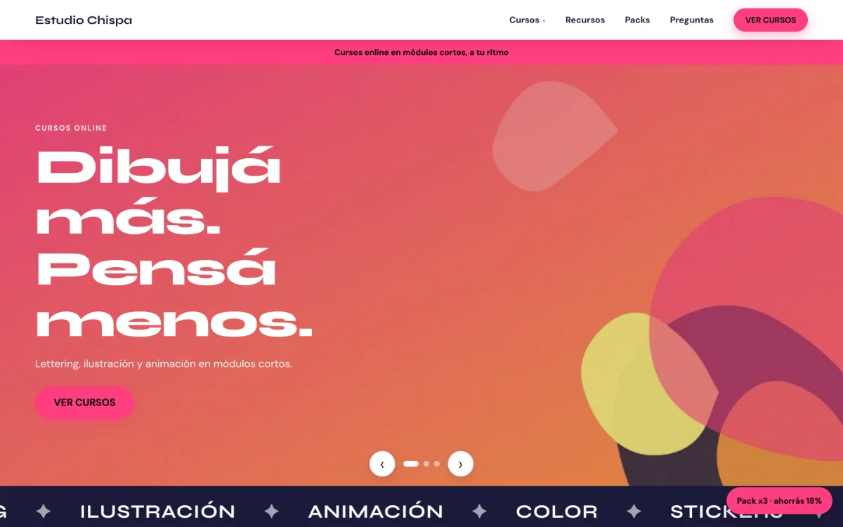Design colorido com um carrossel de capa