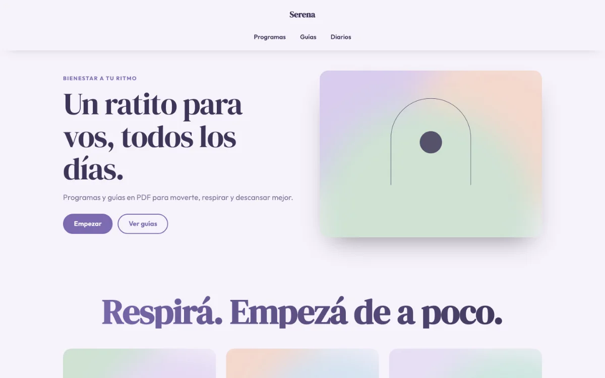 Design suave em lavanda com formas arredondadas